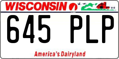 WI license plate 645PLP