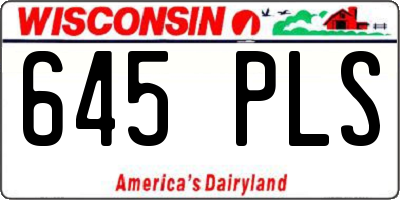 WI license plate 645PLS