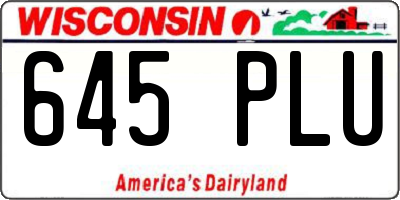 WI license plate 645PLU