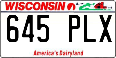 WI license plate 645PLX