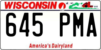WI license plate 645PMA