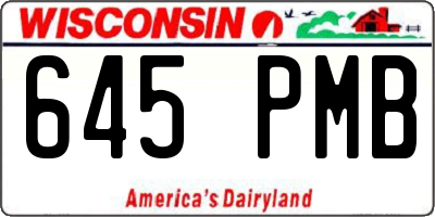 WI license plate 645PMB