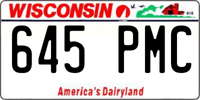 WI license plate 645PMC