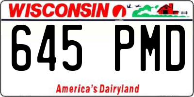 WI license plate 645PMD