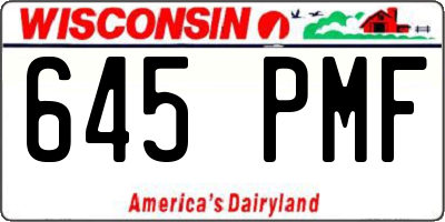 WI license plate 645PMF