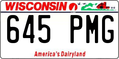 WI license plate 645PMG