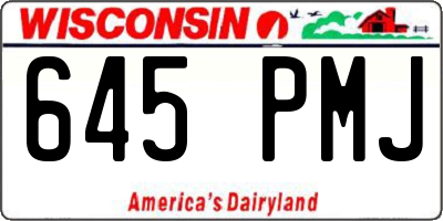 WI license plate 645PMJ