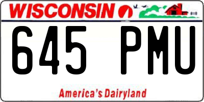 WI license plate 645PMU