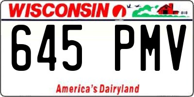 WI license plate 645PMV