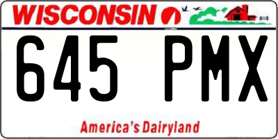 WI license plate 645PMX