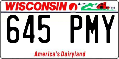 WI license plate 645PMY