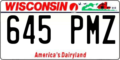 WI license plate 645PMZ