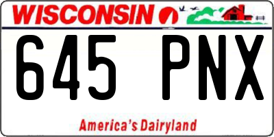 WI license plate 645PNX