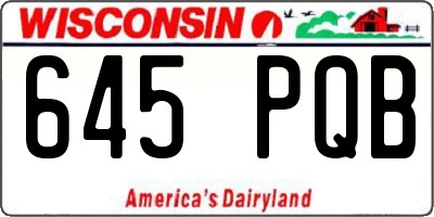 WI license plate 645PQB