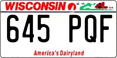 WI license plate 645PQF
