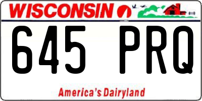 WI license plate 645PRQ