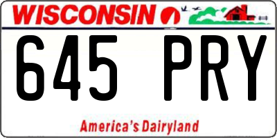 WI license plate 645PRY