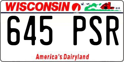 WI license plate 645PSR