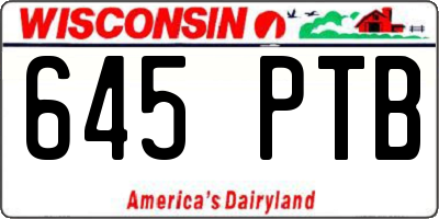 WI license plate 645PTB