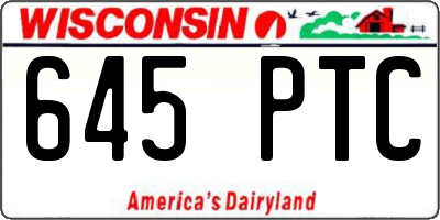 WI license plate 645PTC