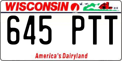 WI license plate 645PTT