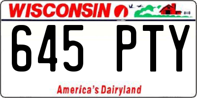WI license plate 645PTY