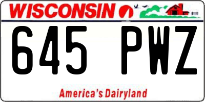 WI license plate 645PWZ