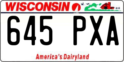 WI license plate 645PXA