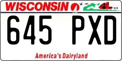 WI license plate 645PXD