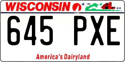 WI license plate 645PXE