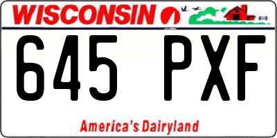 WI license plate 645PXF