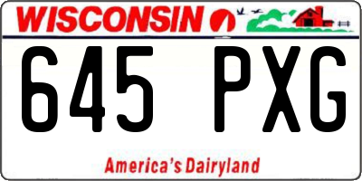WI license plate 645PXG