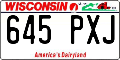 WI license plate 645PXJ