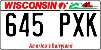 WI license plate 645PXK