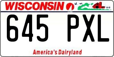 WI license plate 645PXL