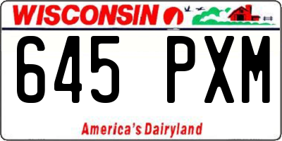 WI license plate 645PXM