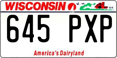 WI license plate 645PXP