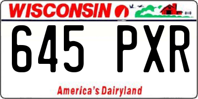 WI license plate 645PXR