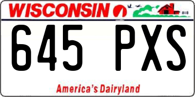 WI license plate 645PXS