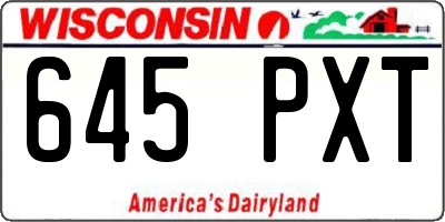 WI license plate 645PXT