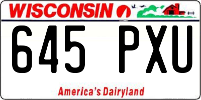 WI license plate 645PXU