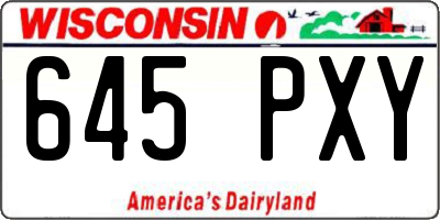 WI license plate 645PXY