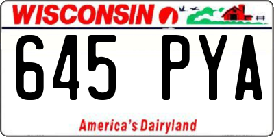WI license plate 645PYA