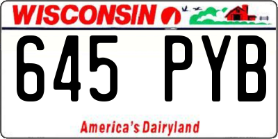 WI license plate 645PYB