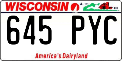 WI license plate 645PYC