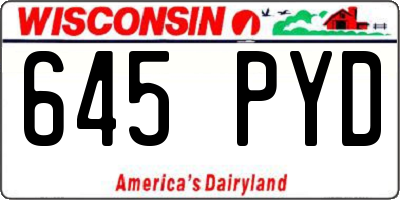 WI license plate 645PYD