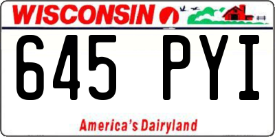 WI license plate 645PYI