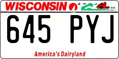 WI license plate 645PYJ