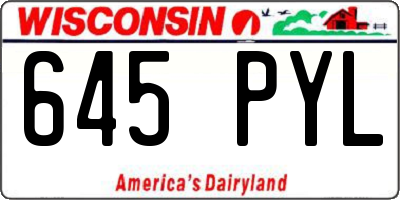 WI license plate 645PYL