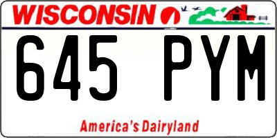WI license plate 645PYM